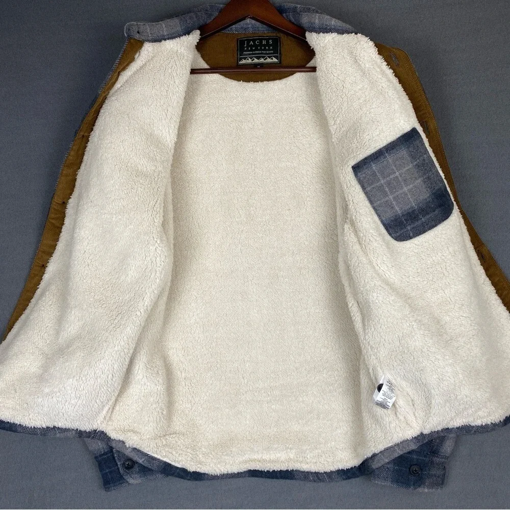 Jachs Wool Blend Shacket Mens M Plaid Flannel Sherpa Lined‎ Heavyweight